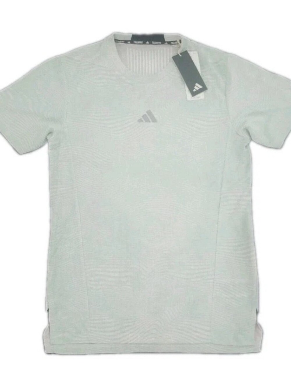 Adidas Men's D4T Heat.Rdy All-Over Print White / Linen Green Training Tee Small